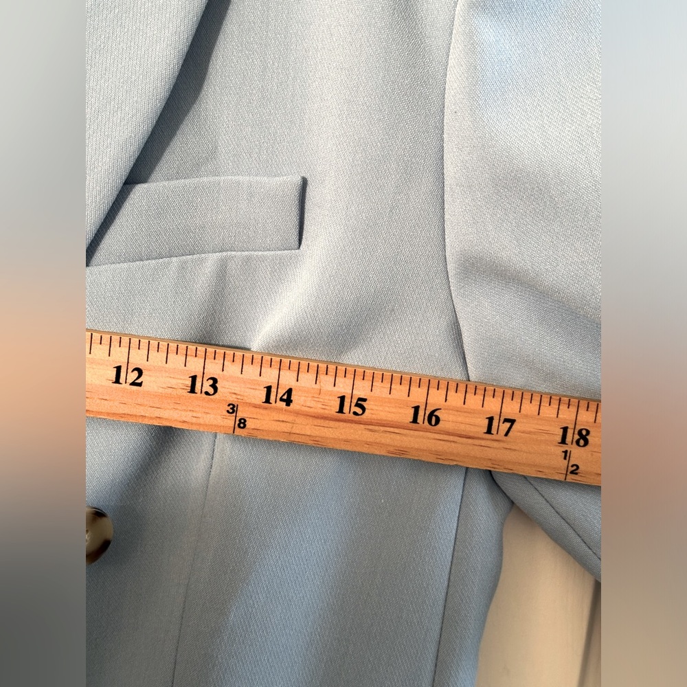 NWT Zara Sky Blue Double Breasted Fully Lined Blazer - Picture 7 of 16